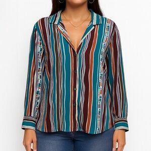 Vintage Levi Strauss 70s Retro Western Pearl Button Shirt Long Sleeve‎ Womens L